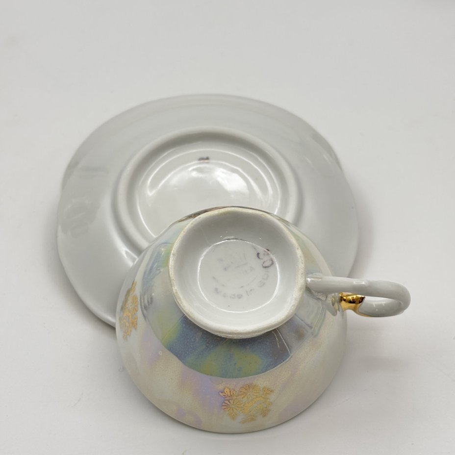 Сервиз кофейный "Мадонна" на 6 персон (14 предметов), фарфор, деколь, люстр, золочение, Kahla, ГДР, 1960-1980 гг.