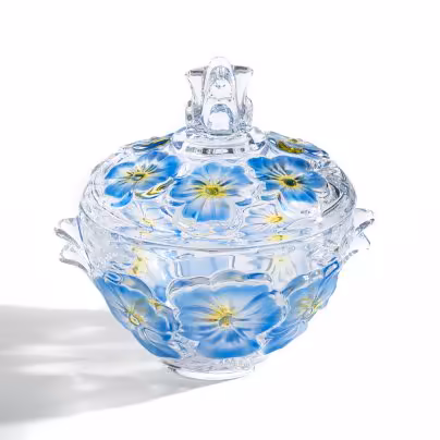 Ваза для с крышкой "Фиалки"в оригинальной упаковке, Walther Glas