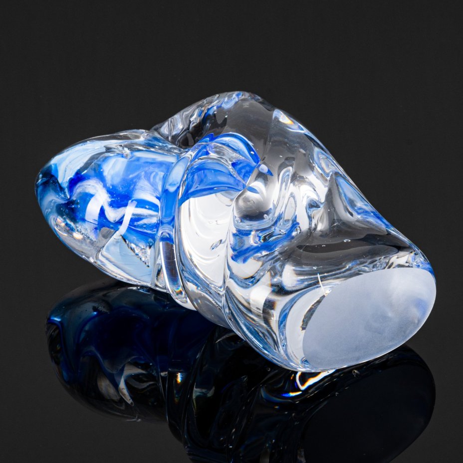 Необычная интерьерная фигура (пресс-папье, ваза), стекло, sommerso, Муранское стекло, Италия, 1960-1980 гг., Муранское стекло