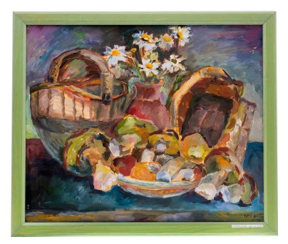 Картина "Лесные дары" в раме, холст, масло, Художник Смолицкая Т.А., Российская Федерация, 1999 г.