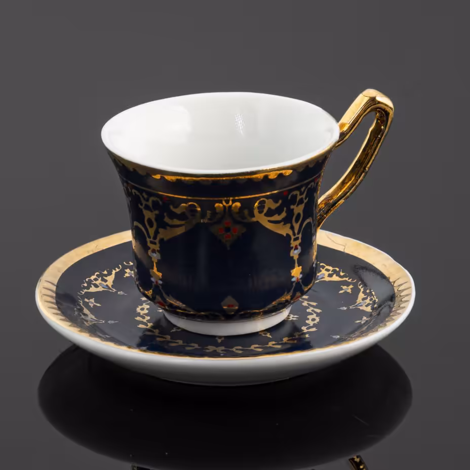Миниатюра чайная пара, мануфактура "Decoration d'Artiste", Decoration d'Artiste