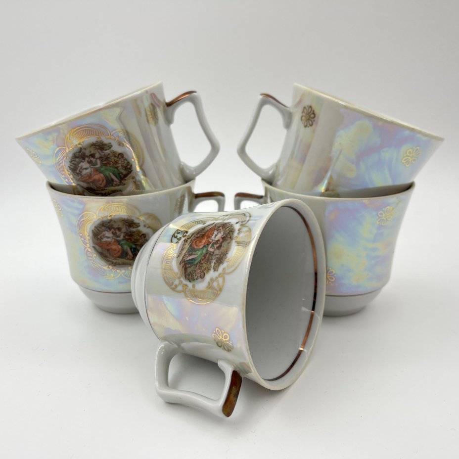 Сервиз кофейный "Мадонна" на 5 персон (13 предметов), фарфор, люстр, деколь, Graf Von Henneberg Porzellan, 1777 Jlmenau, Германия, 1977-1990 гг.