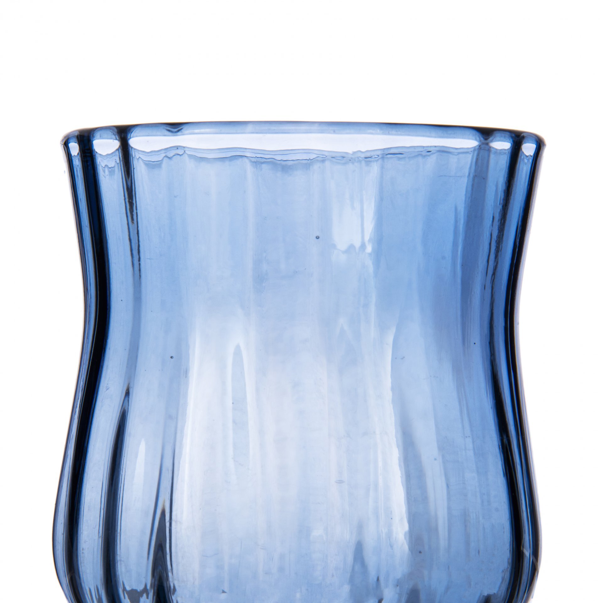 Ваза с рельефным туловом, для цветов, стекло, СССР, 1970-1990 гг.