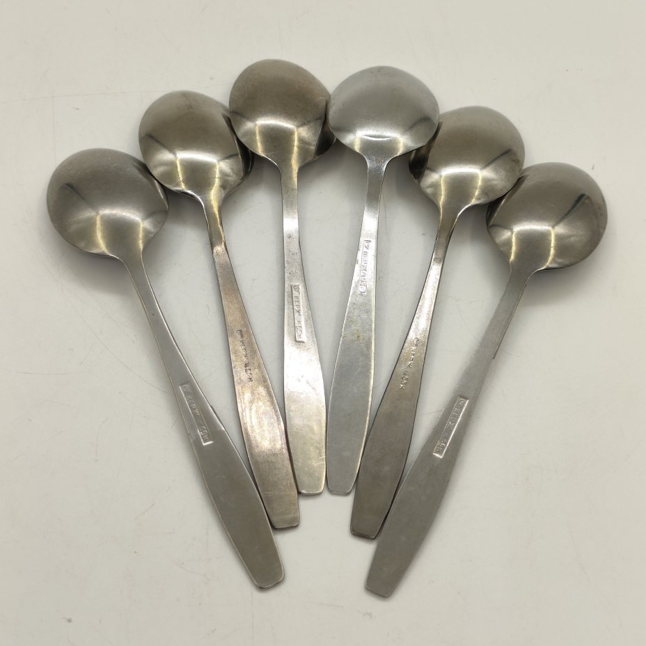 Набор из 6-ти чайных ложек с цветочным декором, Солнечногорский завод металлоизделий, нержавеющая сталь