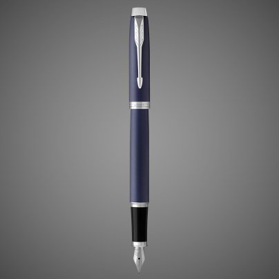 Перьевая ручка Parker IM Metal Matte Blue CT, перо: F, цвет чернил: blue, в подарочной упаковке., Металлы: латунь