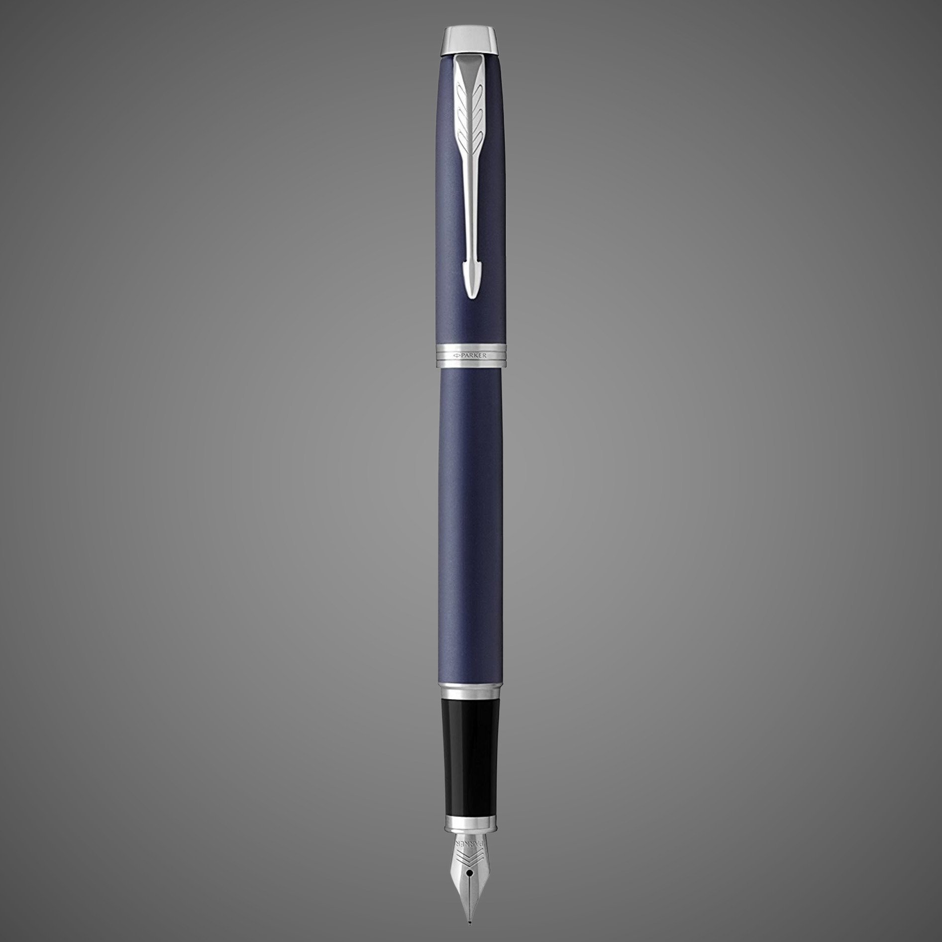 Перьевая ручка Parker IM Metal Matte Blue CT, перо: F, цвет чернил: blue, в подарочной упаковке., Металлы: латунь