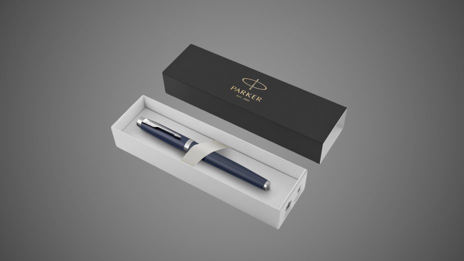 Перьевая ручка Parker IM Metal Matte Blue CT, перо: F, цвет чернил: blue, в подарочной упаковке., Металлы: латунь