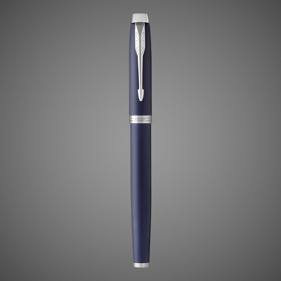 Перьевая ручка Parker IM Metal Matte Blue CT, перо: F, цвет чернил: blue, в подарочной упаковке., Металлы: латунь