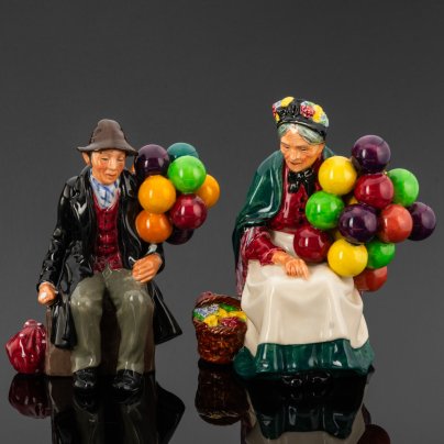 Статуэтки парные "The Old Ballon seller" и "The Balloon man" ("Продавцы воздушных шаров"), автор Лесли Харрадайн, Royal Doulton