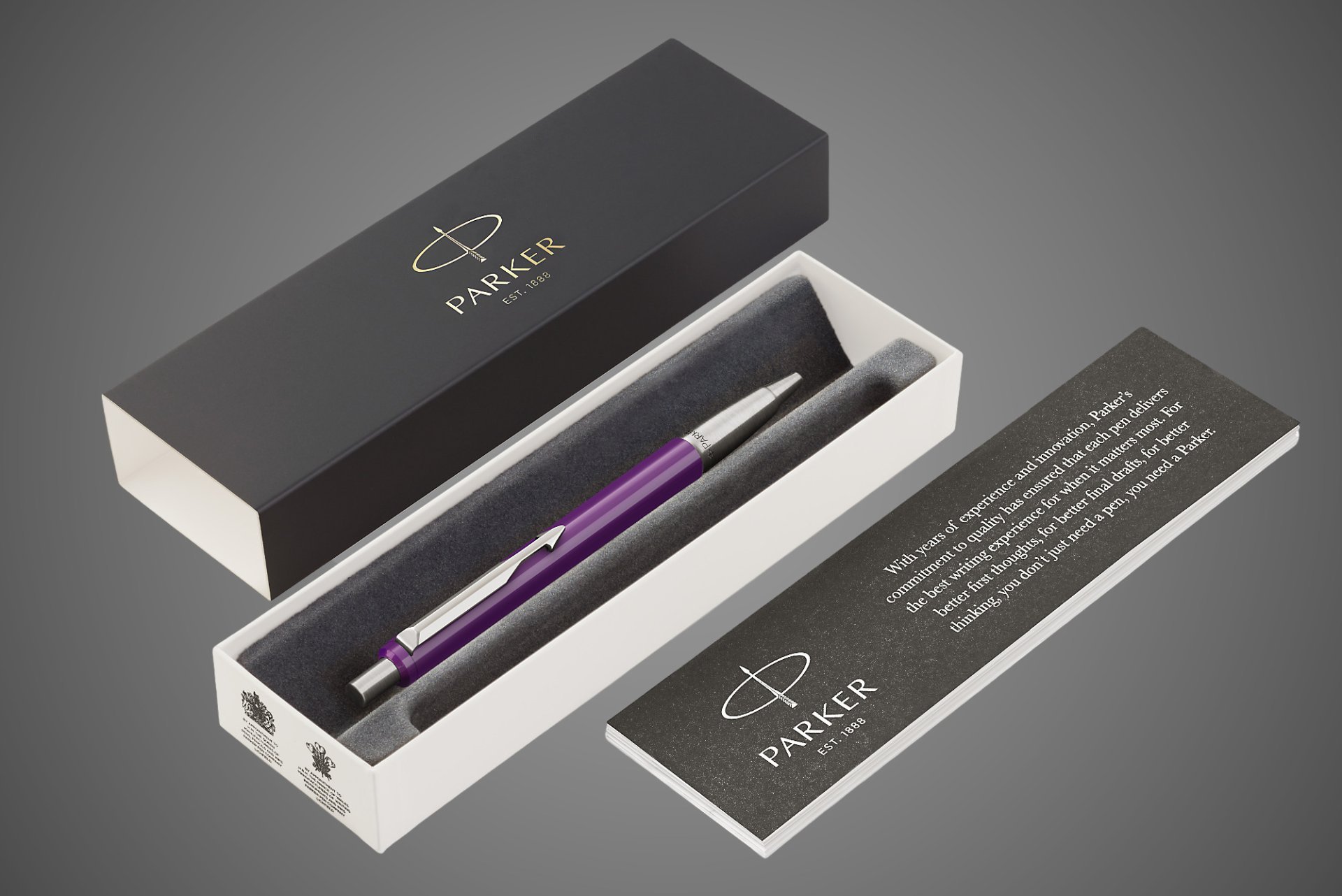 Шариковая ручка Parker Vector Standard Purple K01 СT, цвет чернил : blue, стержень: M, в подарочной упаковке, Металлы: нержавеющая сталь, пластик, хром